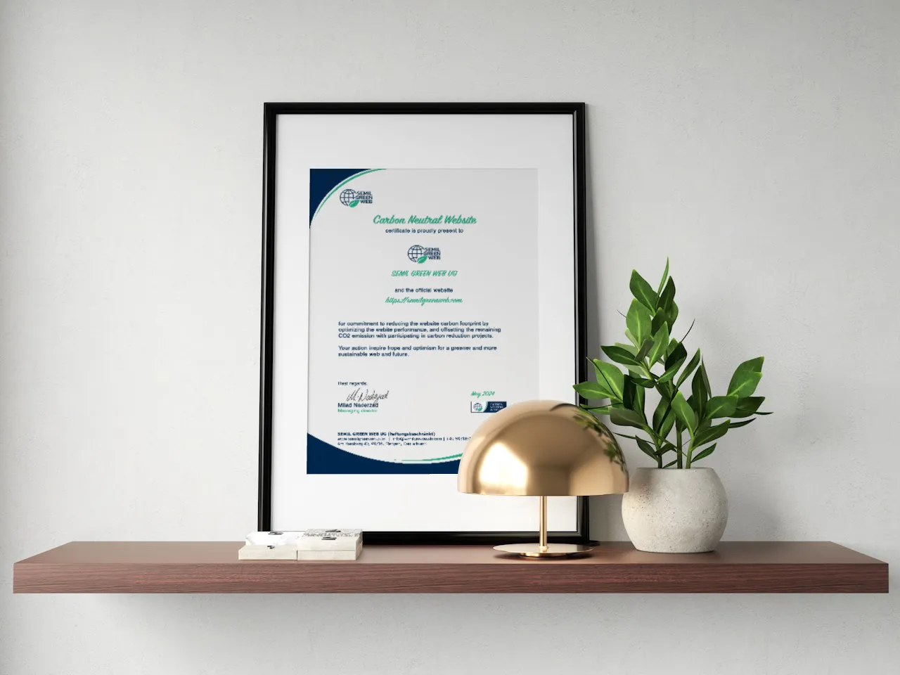 SEMIL GREEN WEB certificate